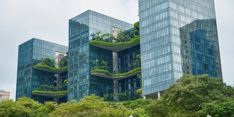 Imagen tomada de stock - Edificación con componentes de sostenibilidad ambiental