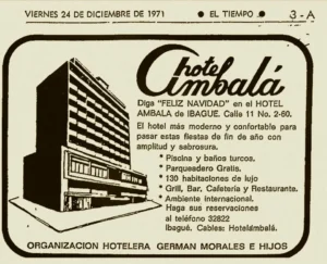 FOTOGRAFÍA PROMOCIÓN DE ÉPOCA HOTEL AMBALA 1971
